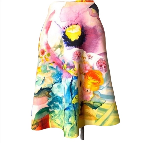 Clover Canyon Art Deco Floral Cut Out Neoprene Dress Size S - Picture 4 of 10